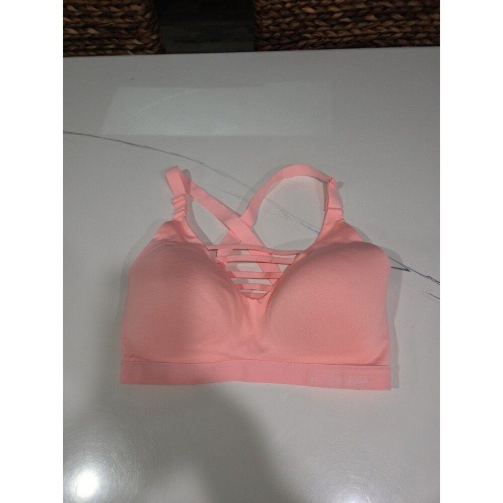 Victoria's Sport Incredible Lightweight Neon Peach Strappy Sports Bra 34DD B16